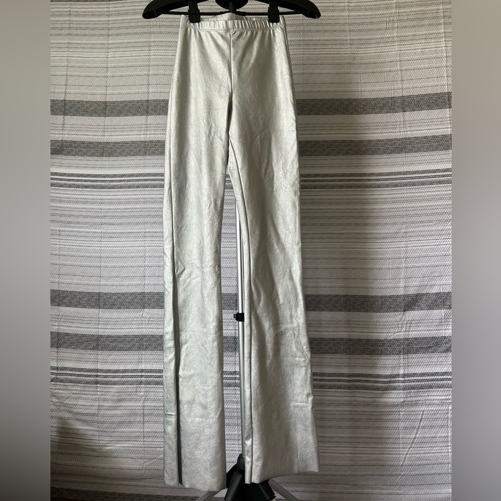 Naked Wardrobe Womens XS Silver Shimmer Pants | Nordstrom Rack | 2 / 4